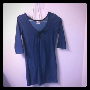 Free People Denim Lace up mini dress